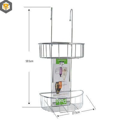 Custom door 2D Metal Wire Storage Organizer voor badkamer Hangende douche caddy reserveonderdeel