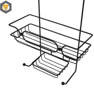 Op maat gemaakt door 2D/3D/tekening 2 Tier Metal Zwart Badkamer Basket Organisator voor Douche Caddy