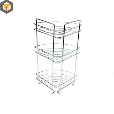 Custom 2D / 3D tekenen Badkamergereedschap 3 Tier Douche opslagrek Hoek Staande handdoek Caddy
