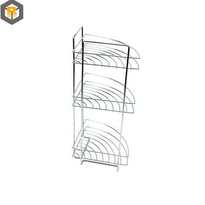 Custom 2D / 3D tekenen Badkamergereedschap 3 Tier Douche opslagrek Hoek Staande handdoek Caddy