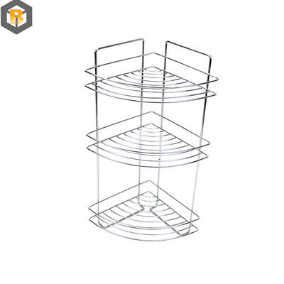 Custom 2D / 3D tekenen Badkamergereedschap 3 Tier Douche opslagrek Hoek Staande handdoek Caddy