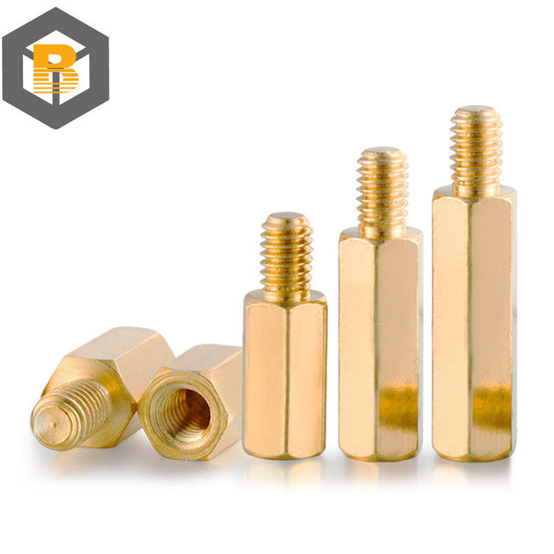 Hex Messing Manlijk Vrouwelijk Standoff Board Stud Metrisch Hexagon Gedrukt Pilaar PCB Moederbord Spacer Bolt Schroef M2m2.5m3 M4 M5*2-80mm Op maat door 2D/3D/tekening
