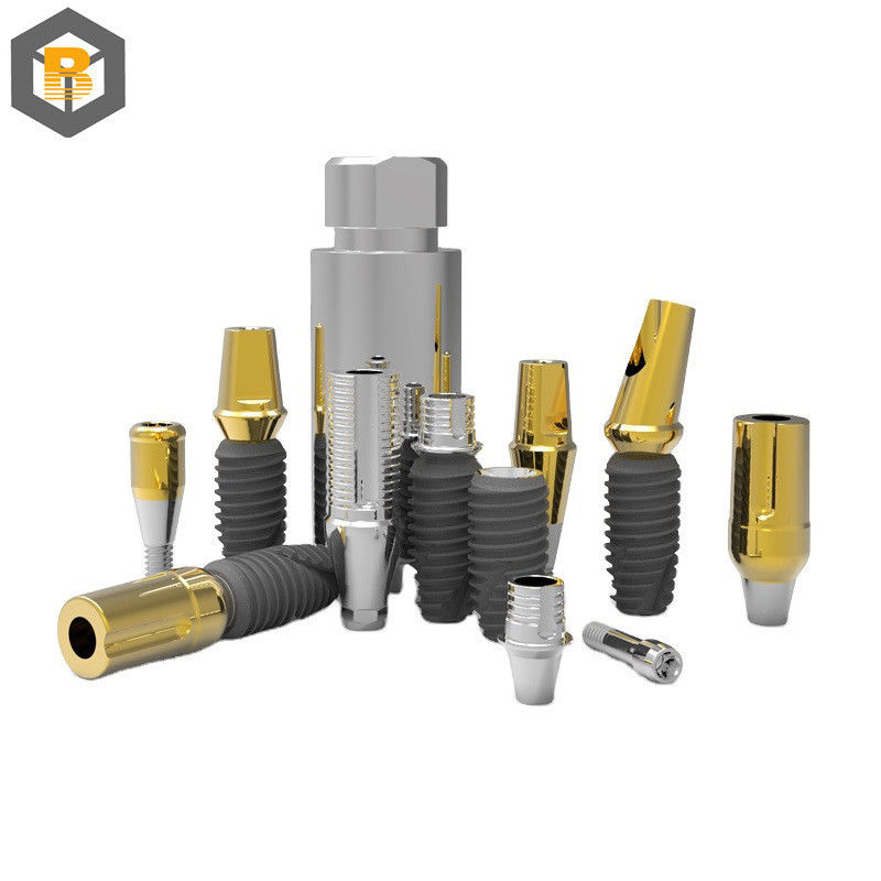 Ondergedompeld type Intern Hex Titanium Implantat botniveau Tandheelkundig Implantat Compatibel met Custom 3D Design