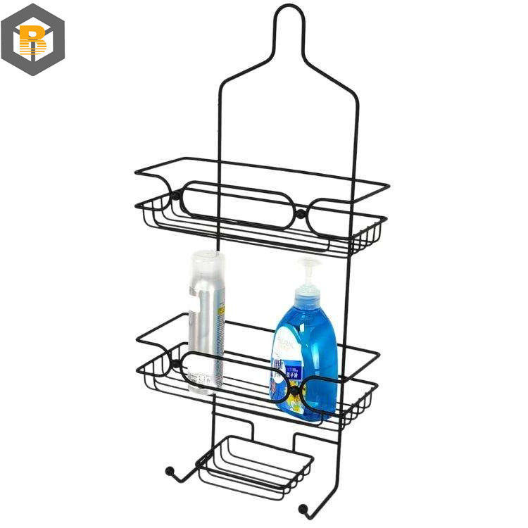 Op maat gemaakt door 2D/3D/tekening 2 Tier Metal Zwart Badkamer Basket Organisator voor Douche Caddy