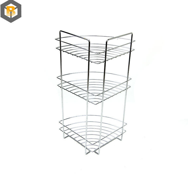 Custom 2D / 3D tekenen Badkamergereedschap 3 Tier Douche opslagrek Hoek Staande handdoek Caddy